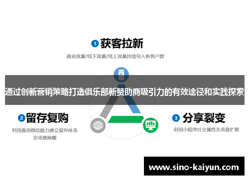 通过创新营销策略打造俱乐部新赞助商吸引力的有效途径和实践探索 通过创新营销策略打造俱乐部新赞助商吸引力的有效途径和实践探索